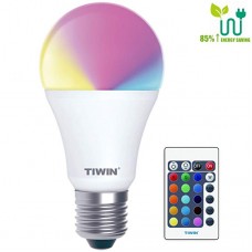 TIWIN Lâmpada de LED Multicor 16 Cores com Controle Remoto